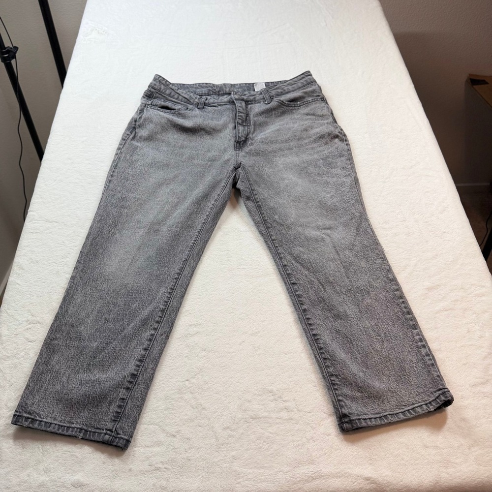 Time and Tru High Rise Jeans Women Size 16 Grey Good‎ Straight Leg Stretch Denim